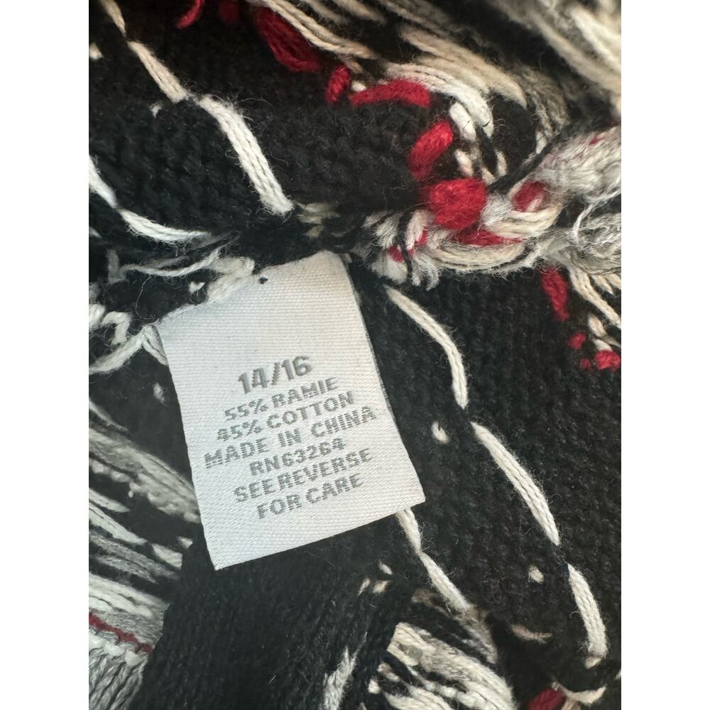 VTG Dress Barn Cardigan Sweater Jacket Large Black Snowflake Size 14/16 - Picture 7 of 7